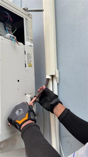 POV: Bending AC Pipe with Spring #electrician #airconditioner #hvac