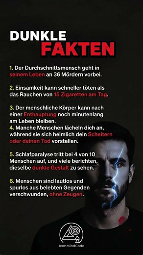 6 dunkle Fakten, die dich schaudern lassen! 🧠💀 #psychologie #gruselig #wissen #fakten
