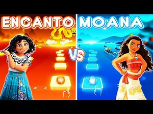 Encanto Vs Moana | Surface Pressure, How Far I'll Go - Tiles Hop EDM Rush!