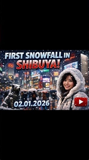 First Snowfall in Shibuya Japan🇯🇵 | 📅 02.Jan.2026 | #firstsnowoftheyear #japan #tokyo