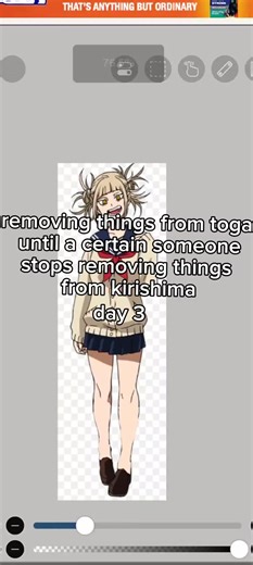 (btw if you want me to keep doing bakugo put it in the comments I got a lot of likes on that video)removing things from toga until a certain someone stops removing things from kirishima #mha #toga #fyp #xyzbca #togahimiko