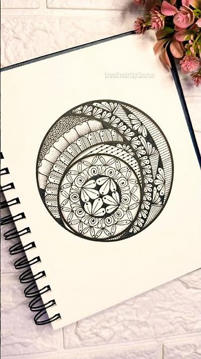 Easy way to draw mandala art for beginners🌸✨#art #mandalaart #mandalatutorial #pattern #shorts