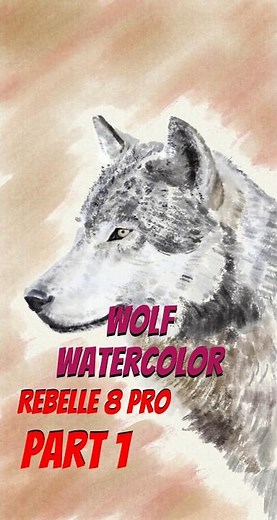 Drawing a Wolf Watercolor Art Rebelle 8 pro #art #wolf #animal #wildlife #watercolor #myart