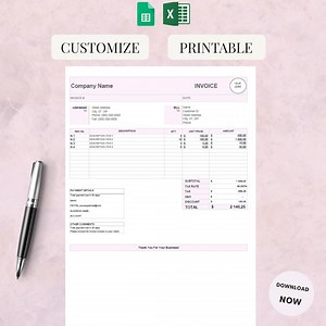 Printable Invoice Template Excel Google Sheets Invoice Editable Form Perfect for Invoicing Clients, Bookkeeping, and Business Organization - Etsy
