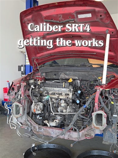 Finally tearing out the engine on the SRT4, a lot of work to be done and parts waiting to arrive #dodge #caliber #srt4 #srt #engineswap