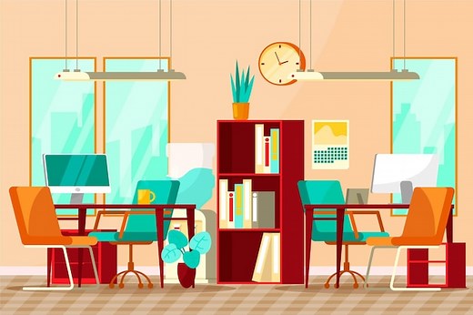 Free Vector | Office background for video conferencing