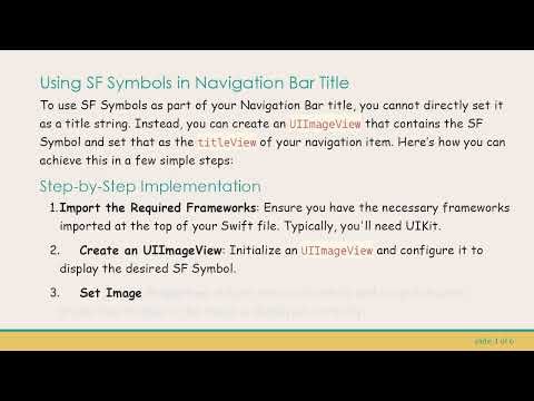 Enhancing Your Navigation Bar with SF Symbols in Swift