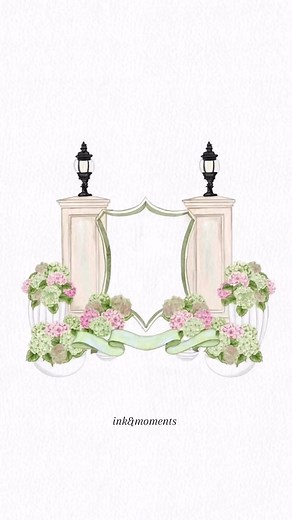 Elegant Hydrangea Wedding Invitations by Ink & Moments