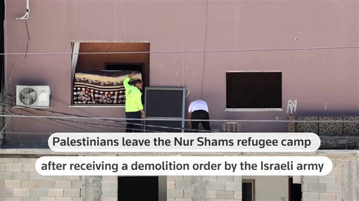 Some residents of the Palestinian refugee camp of Nur Shams in the West Bank started evacuating after receiving a demolition order by the Israeli army https://reut.rs/3GGCGoY | Reuters