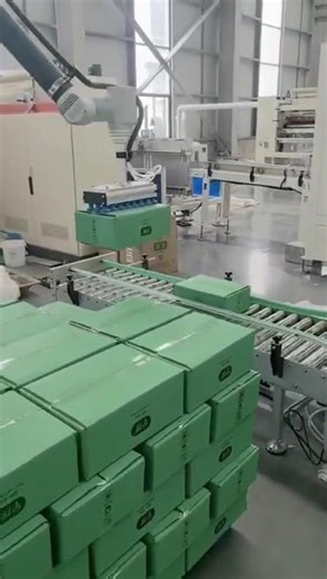 Case packing and cobot collaborative robot packer #machine #cleanerfillingmachine #factory #copper