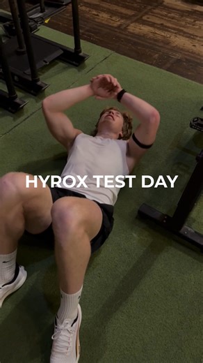 HYROX test day (save it) Part A Max 15s ski 15s row 5 broad jumps 10m sled push (unbroken) 200m farmer carry (pro) Part B 3x (1k run 1k ski 1k row 2.5k echo bike) Run it and see what breaks first. | MAX Hybrid