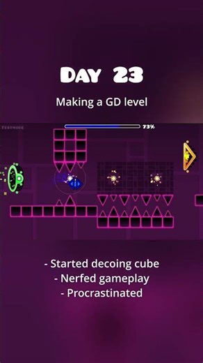Making a #geometrydash level day 23! (don't watch until the end 🥀🥀🥀)