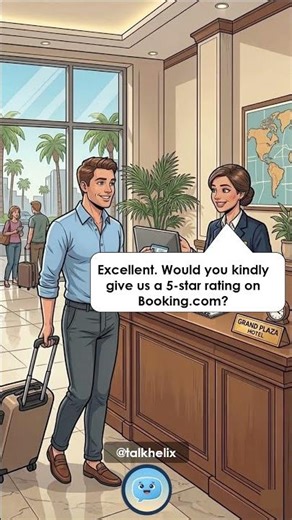 🏨 Hotel Departure Dialogue — With Booking.com Review