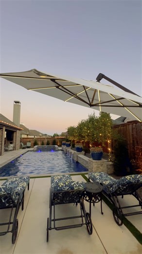 Modern Pool & Patio Design Where Everything Works Together ✨ Every detail matters when a space is designed as a whole. This modern pool and patio project brings together architectural lighting, custom landscaping, and a sleek pool and spa layout—designed simultaneously to create a seamless outdoor living experience. From the glow of the lighting at night to the balance between lounge areas, water features, and clean modern lines, nothing here was an afterthought. The result is an outdoor space w