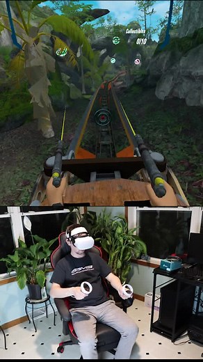 Epic Roller coasters T-Rex kingdom #oculus #oculusquest2 #rollercoaster #vr #vrgame #virtualreality #virtual #shootingtime #gaming #noob #trex #dino