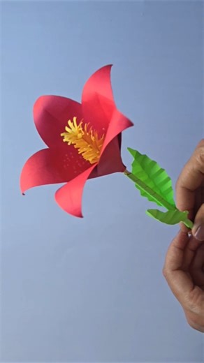 DIY Red Flower with Paper 🌸 Quick & Easy #shorts