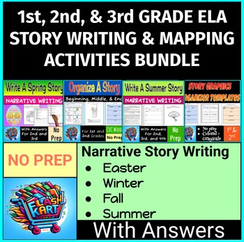 Seasonal Story Narrative Writing & Organizing Bundle for 1st, 2nd, & 3rd Grade