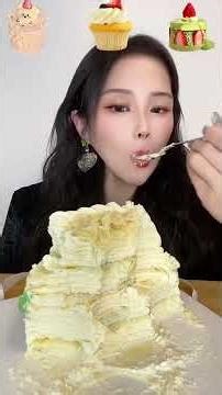 Asmr🍰Eating 🍰Decadent cream cake, sweet but never cloying！