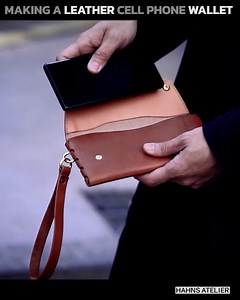 How to make a leather cell phone long wallet #DIY #Leatherworks #crafts | Hahns Atelier