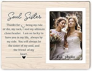 Sister Picture Frames, Thank You for Being My Soul Sisters, Friendship Photo Frame Gift, Best Sisters Gifts from Sister Picture Frame, Birthday Christmas Gifts