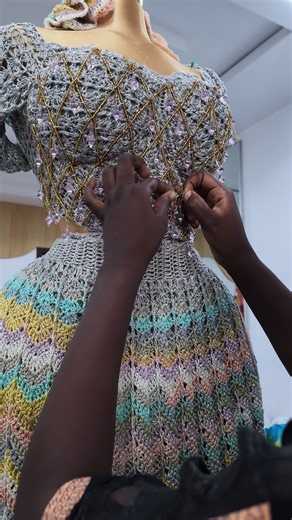 Maxi Pastel Dress: Slow-Fashion Handmade Crochet for Weddings