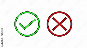 Green check mark and red cross mark symbols representing correct and incorrect choices