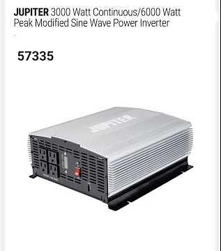 JUPITER 3000 Watt Continuous/6000 Watt Peak Modified Sine Wave Power Inverter 57335 Owners Manual