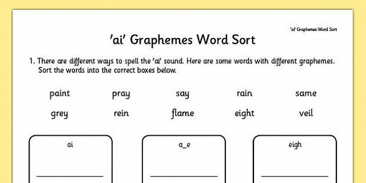ai Graphemes Word Sort