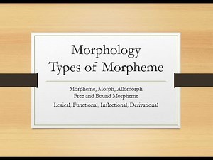 Morpheme and its types, Free Morpheme and Bound Morpheme !Khan Lectures