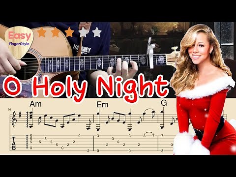 🎄O Holy Night(Lyrics) -Mariah Carey🎄Christmas Carols and Songs🎄Acoustic Fingerstyle Guitar Tutorial⛄