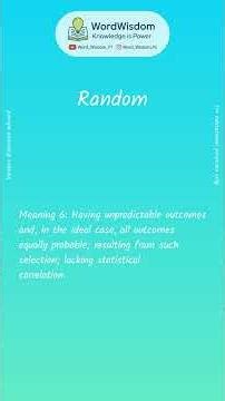 What does "Random" mean? | English vocabulary shorts | #random #wordwisdom
