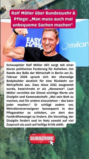 Ralf Möller fordert Rückkehr der Wehrpflicht: „Man muss was zurückgeben!“