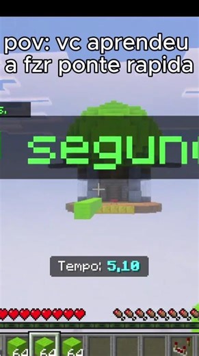 pov: vc aprendeu ponte rapida no minecraft