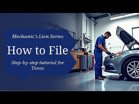 Step by Step: How to file an Auto Mechanic's Lien in Texas in 2024 - Quick and Easy