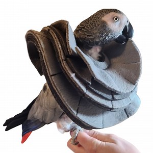 Soft Bird Collar for Congo African Grey Parrots - Hook & Loop - Metal Snaps - Slip on - Plastic Cone Inserts - Etsy