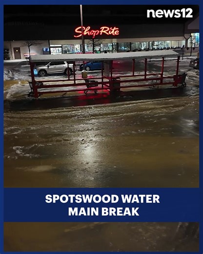 News 12 New Jersey on Instagram: "JUST IN: A water main break in Spotswood sent water rushing into a ShopRite parking lot and created icy conditions early Tuesday morning. Watch News 12 and check our IG stories for more. . . . #News12 #News12NJ #NJ #NewJerseyNews #NewJersey #Spotswood"