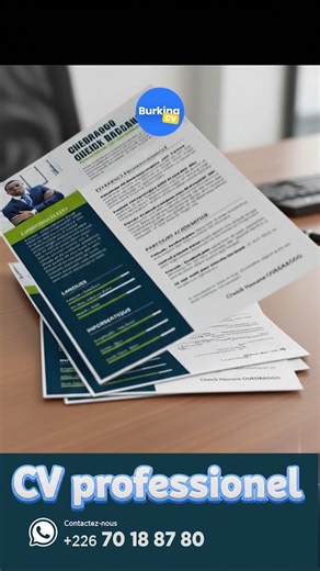 Profitez de nos services de rédaction et design de CV dès aujourd'hui Contactez-nous au 226 70 18 87 80 | Burkina CV