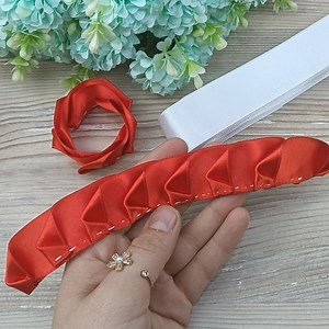 Making a red rose with satin ribbon | Lady Loves Knitting