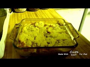 Bread pudding with vanilla custard sauce