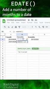 Add a number of months to a date with EDATE()