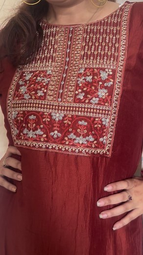 Chinon silk 3 pc.chanderi silk orna.size-38,42,44,46 avl acche।️All...