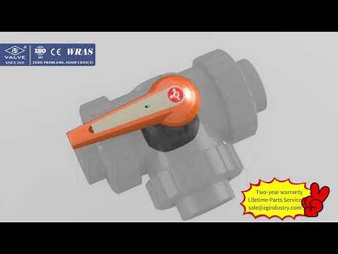 3D Showcase: Plastic Three-Way Ball Valve | Operation & Flow Control | ZG Valve
