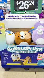 ✨ Exciting news! ✨ BubblePlush™ Yoga Ball Buddies are now available in Walmart stores across the U.S! Stretch, balance and bend with Rhyla the Radiant Unicorn, Ziggy the Playful Pup, and Tully the Peaceful Penguin. Each buddy comes with 10 double-sided pose cards to help guide children through a variety of yoga poses and breathing exercises to help build flexibility, strength, and stress-management skills. Head to your local Walmart to find conveniently pre-inflated BubblePlush™, or tap the link