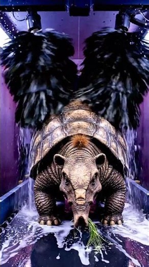 Funny Prehistoric Animation | Glyptodon vs. Automatic Car Wash #shorts