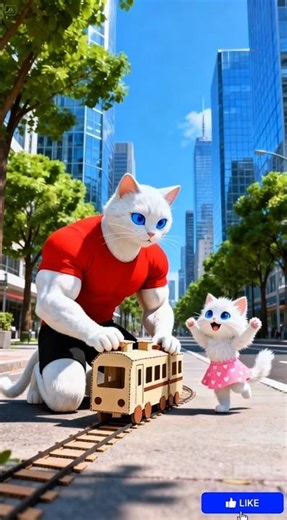 Teased for playing with a cardboard Bullet Train, Daddy Cat built a Bullet Train Robot.