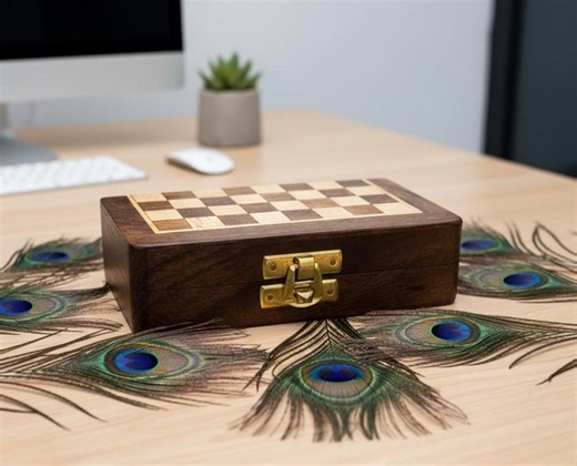 5-inch Foldable Magnetic Pocket Chess Set | Handcrafted Wooden Travel Chess Board | Sheesham Wood Game | Portable Gift - Etsy Australia