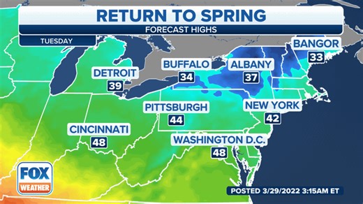 Warmer-than-average temperatures to expand to East Coast