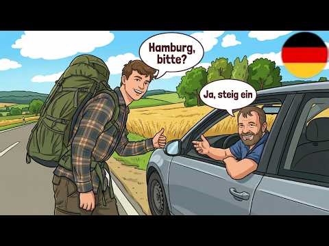 5 Short German Conversations for Beginners | Dialogues on the road (A1-A2)