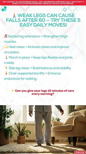 5 Leg Exercises to Improve Mobility After 60! #SeniorFitness #MobilityTraining #SeniorLifeJoy