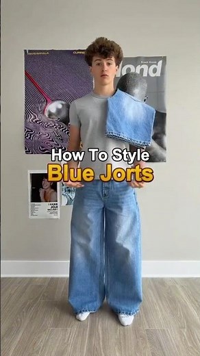 How to style blue jorts 🌊 #streetwear #howtostyle #bluejorts #jorts #baggyjorts #summerfits